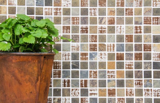 Retro vintage mosaic tile translucent beige brown gray glass mosaic Crystal stone rustic MOS82-1206_f