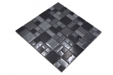Mosaic tile translucent composite black combination glass mosaic Crystal Artificial black MOS88-K989_f