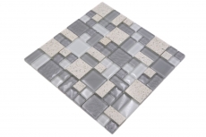 Mosaic tile translucent composite white combination glass mosaic Crystal Artificial white MOS88-K990_f