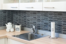 Mosaic tile Translucent composite black Multistick glass mosaic Crystal Artificial black MOS86-MS89_f