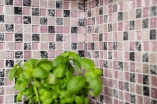 Mosaic tile Translucent pink Glass mosaic Crystal Resin pink BATH WC Kitchen WALL MOS82-1104_f