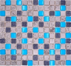 Mosaic tile Translucent blue-grey Glass mosaic Crystal Resin blue-grey MOS82-0402_f