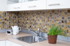 Mosaic tile Translucent gold Combination glass mosaic Crystal Resin gold Ornament MOS88-0790_f