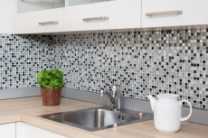 Mosaic tile Translucent stainless steel silver black Glass mosaic Crystal steel silver black MOS92-0207_f