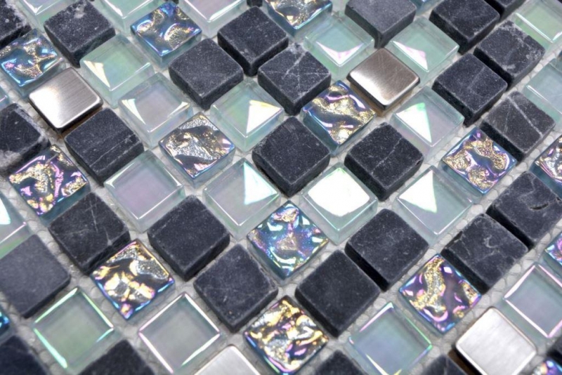 Mosaic tile Translucent stainless steel gray Glass mosaic Crystal stone Steel gray MOS92-0206_f