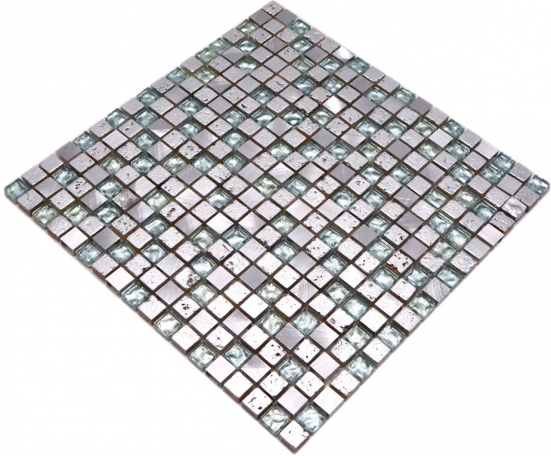 Mosaic tile Translucent aluminum silver Glass mosaic Crystal Alu Resin silver MOS92-0202_f