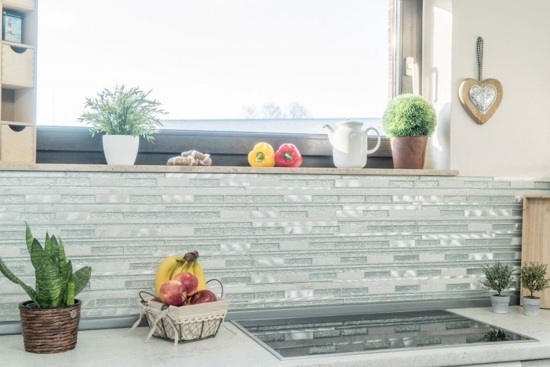 Mosaic tile kitchen splashback translucent aluminum white silver black composite glass mosaic Crystal stone aluminum white silver MOS49-GV64_f