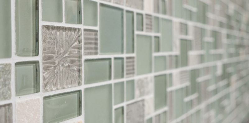 Mosaic tile kitchen splashback translucent gray combination glass mosaic Crystal stone clear gray gray matt MOS88-MC669_f