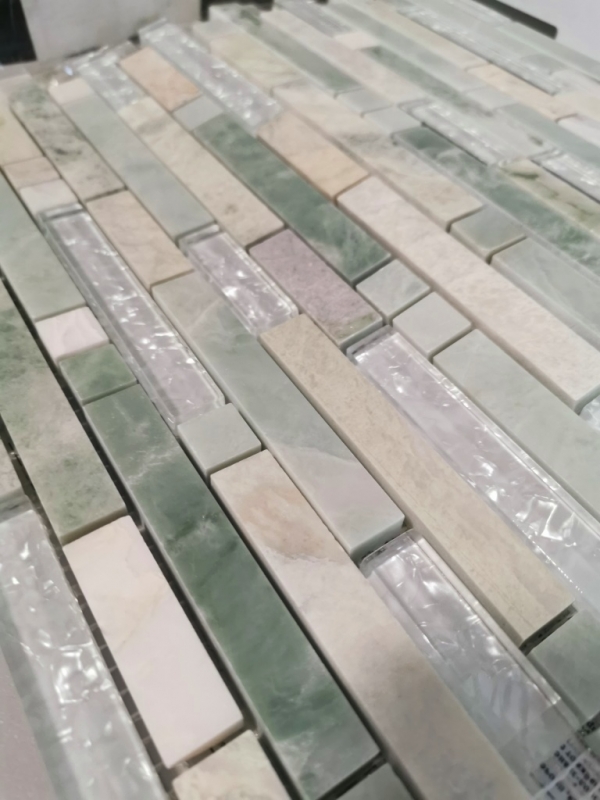 Mosaic tile kitchen splashback translucent gold light green composite glass mosaic Crystal stone onyx gold MOS87-MV738_f
