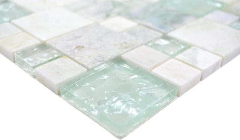 Mosaic tile Translucent gold light green combination glass mosaic Crystal stone Onyx gold MOS88-MC639_f
