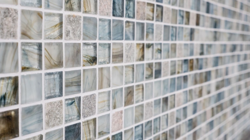 Mosaic tiles light gray glass mosaic stone Cream MOS94-2505_f