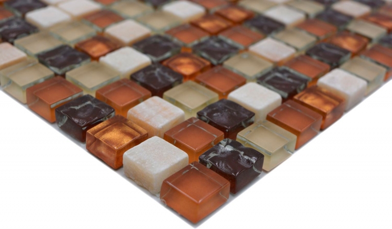 Mosaic tile Translucent beige brown Glass mosaic Crystal stone beige brown MOS92-1206_f