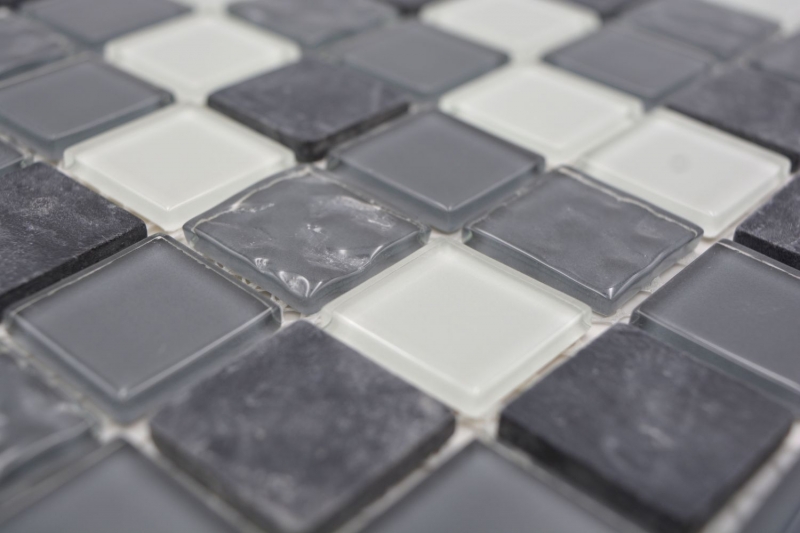 Mosaic tiles gray glass mosaic stone MOS62-0207-GN_f
