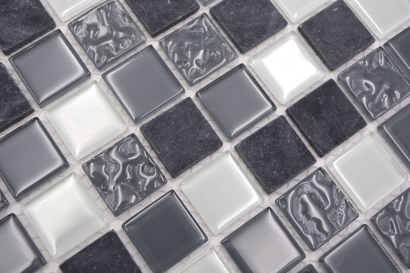 Mosaic tiles gray glass mosaic stone MOS62-0207-GN_f