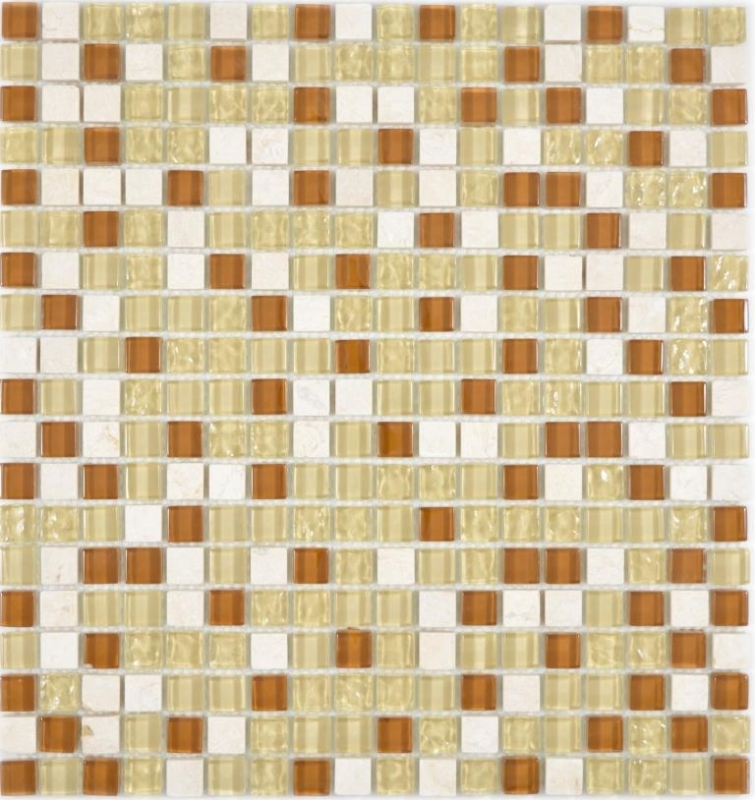 Mosaic tile kitchen splashback Translucent beige Glass mosaic Crystal stone beige MOS92-1204_f