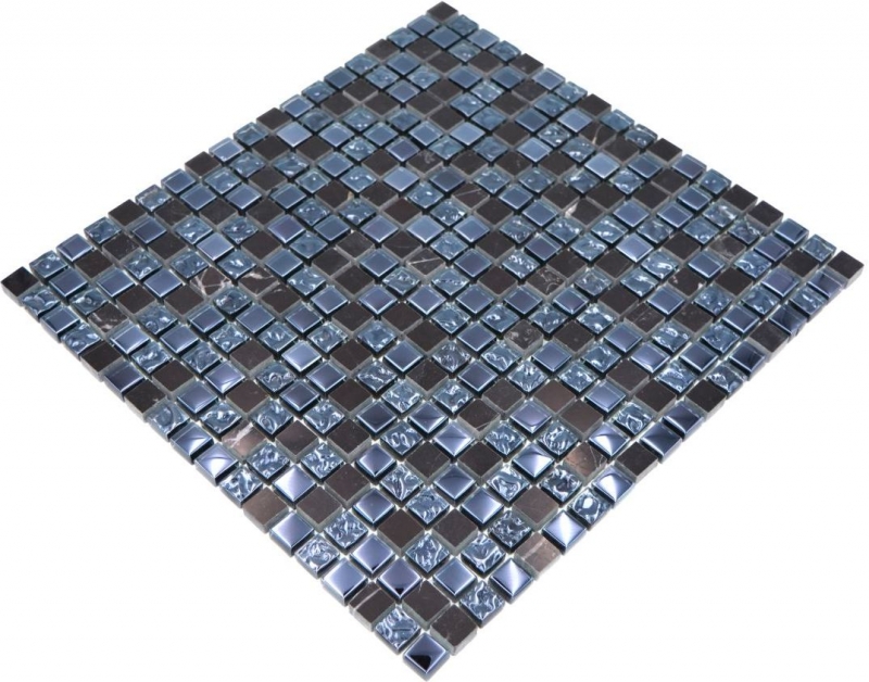 Mosaic tile kitchen splashback translucent gray black glass mosaic Crystal stone gray black MOS92-0302_f