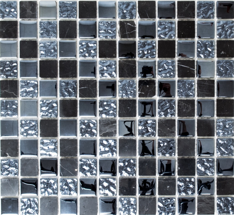Mosaic tile Translucent gray black Glass mosaic Crystal stone gray black MOS82-0208_f