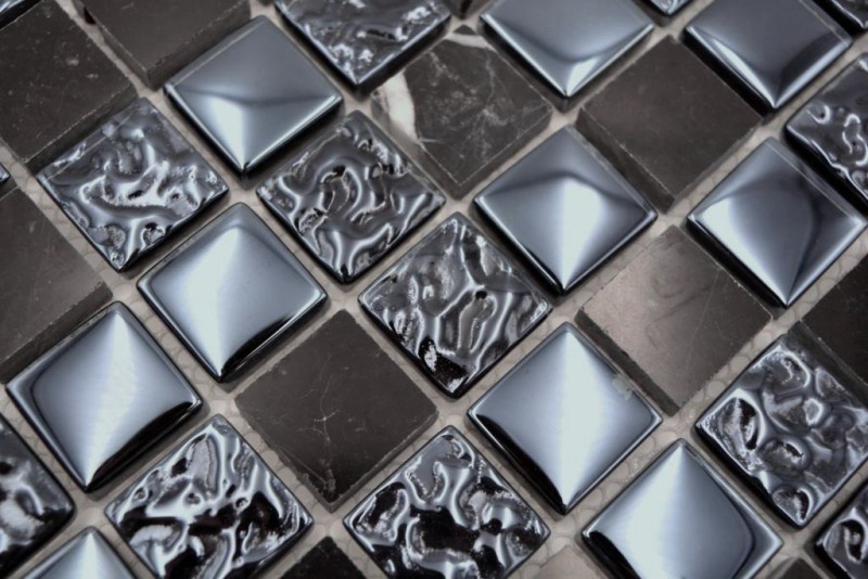 Mosaic tile Translucent gray black Glass mosaic Crystal stone gray black MOS82-0208_f