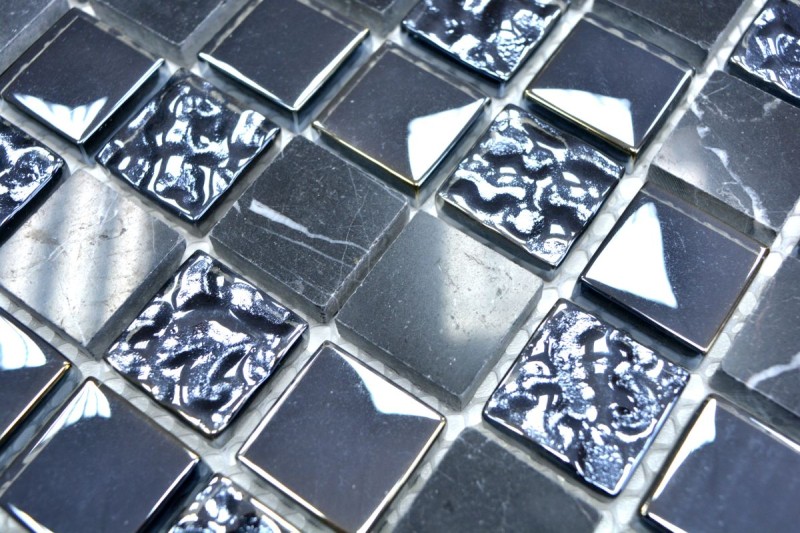 Mosaic tile Translucent gray black Glass mosaic Crystal stone gray black MOS82-0208_f