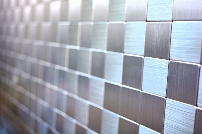 Mosaic tiles kitchen splashback self-adhesive aluminum silver metal MOS200-22M25_f