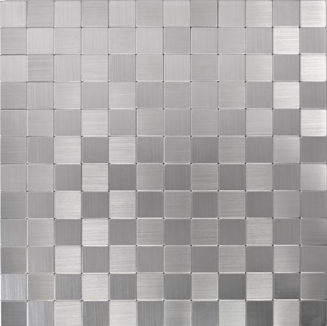 Mosaic tiles kitchen splashback self-adhesive aluminum silver metal MOS200-22M25_f