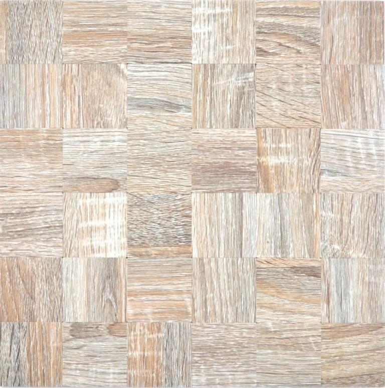 Mosaic tiles kitchen splashback self-adhesive aluminum light gray metal wood look light MOS200-2222_f