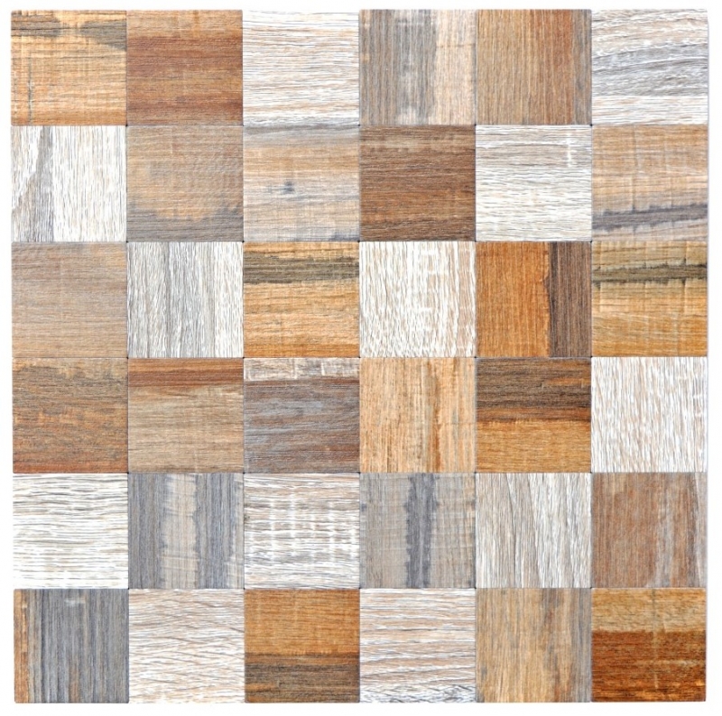 Mosaic tiles kitchen splashback self-adhesive aluminum grey beige metal wood look MOS200-2422_f