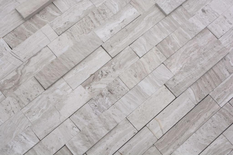 Mosaic tiles kitchen splashback self-adhesive marble natural stone gray white cream natural stone white wood MOS200-0120_f