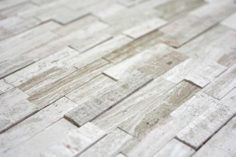 Mosaic tiles kitchen splashback self-adhesive marble natural stone gray white cream natural stone white wood MOS200-0120_f
