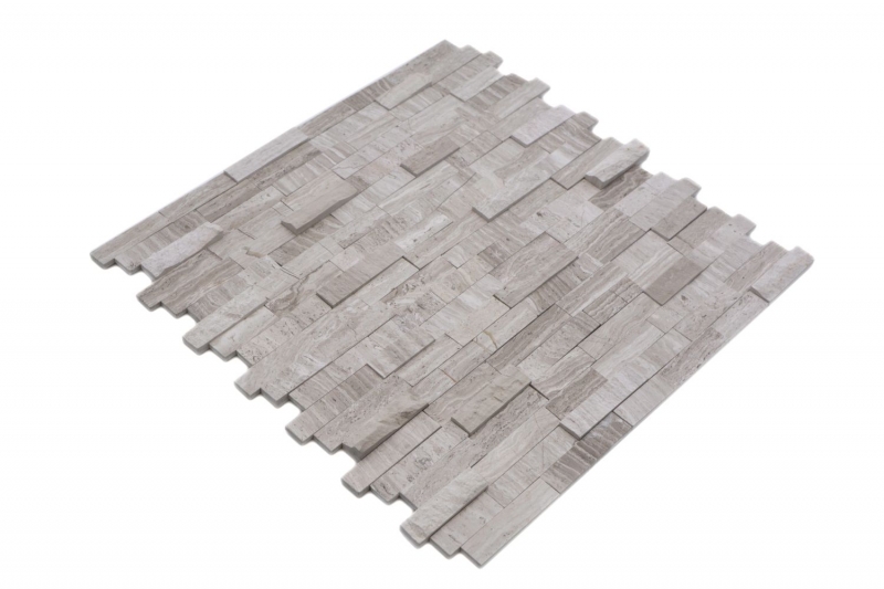 Mosaic tiles kitchen splashback self-adhesive marble natural stone gray white cream natural stone white wood MOS200-0120_f