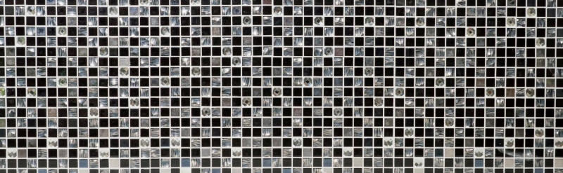 Mosaic tiles kitchen splashback self-adhesive stainless steel black glass mosaic steel black glass MOS200-4CM26_f