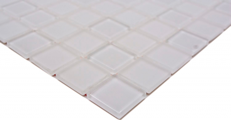 Mosaic tiles self-adhesive white glass mosaic white matt white MOS200-4CM20_f