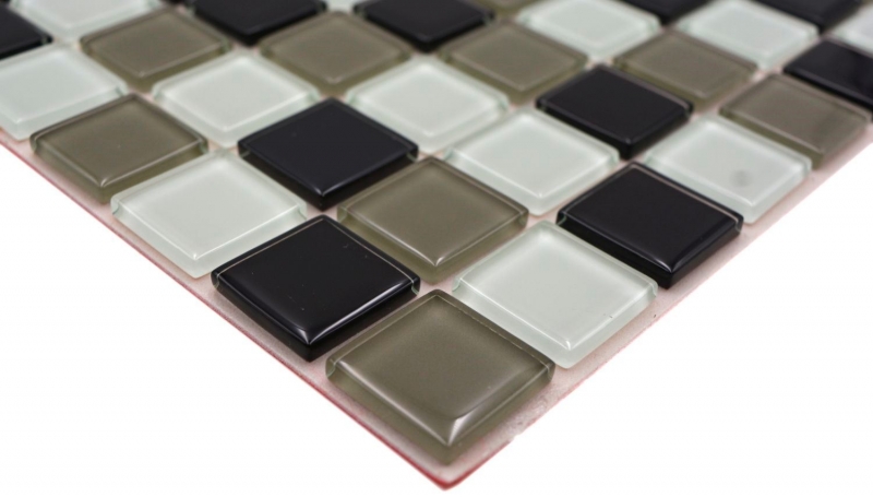 Mosaic tiles kitchen splashback self-adhesive brown black white glass mosaic brown black white MOS200-4CM30_f