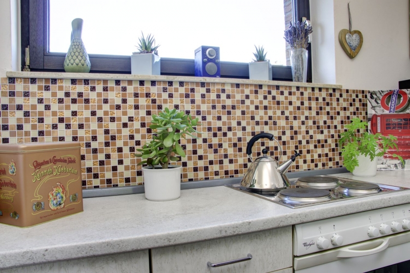 Mosaic tiles kitchen splashback self-adhesive stone beige brown glass mosaic stone beige brown MOS200-4M372_f
