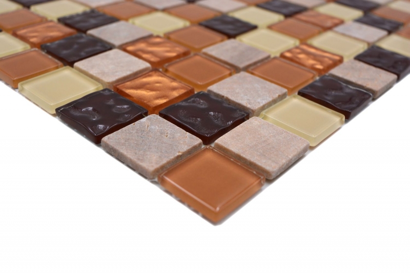 Mosaic tiles kitchen splashback self-adhesive stone beige brown glass mosaic stone beige brown MOS200-4M372_f