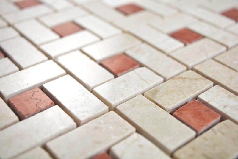 Marble mosaic wheel stone cremarfil pink rose polished Marble mosaic wheel stone cremarfil pink rose MOS88-B17_f
