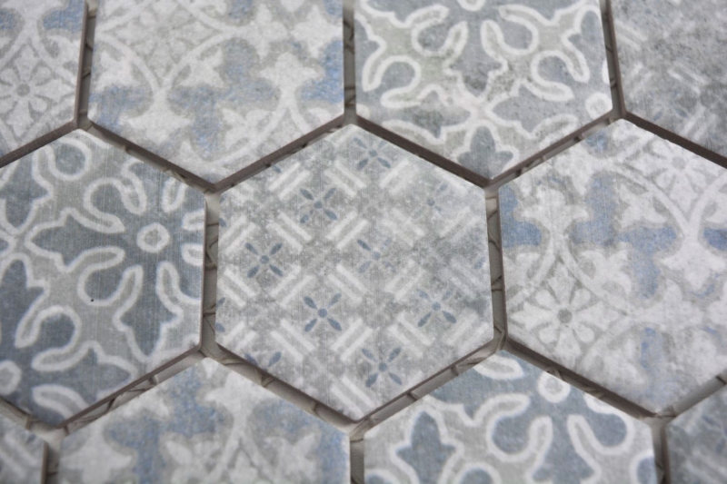 Ceramic mosaic hexagon blue mosaic tiles wall tile backsplash kitchen bathroom MOS11H-0004_f