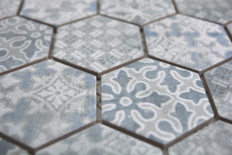 Ceramic mosaic hexagon blue mosaic tiles wall tile backsplash kitchen bathroom MOS11H-0004_f