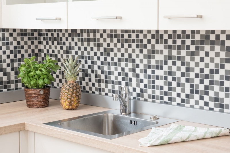 Mosaic tile ceramic black white anthracite matt shower tray MOS18-2213-R10_f