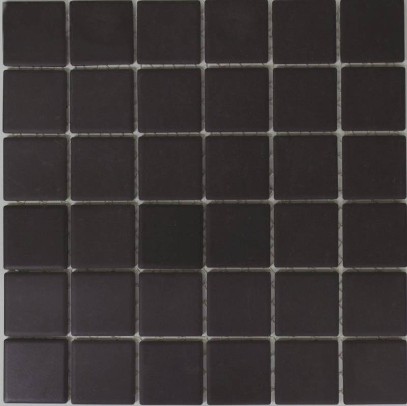 Mosaic tile ceramic matt black umbra unglazed RUTSCHEMMEND MOS14B-0303-R10_f