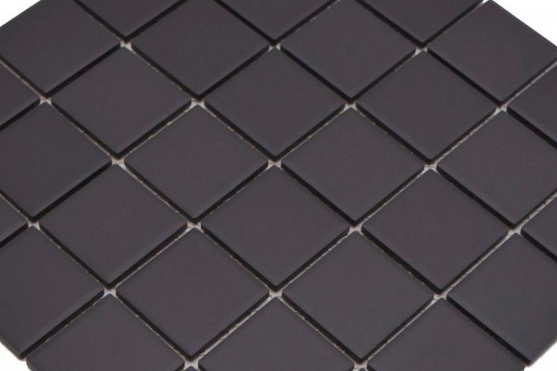 Mosaic tile ceramic matt black umbra unglazed RUTSCHEMMEND MOS14B-0303-R10_f