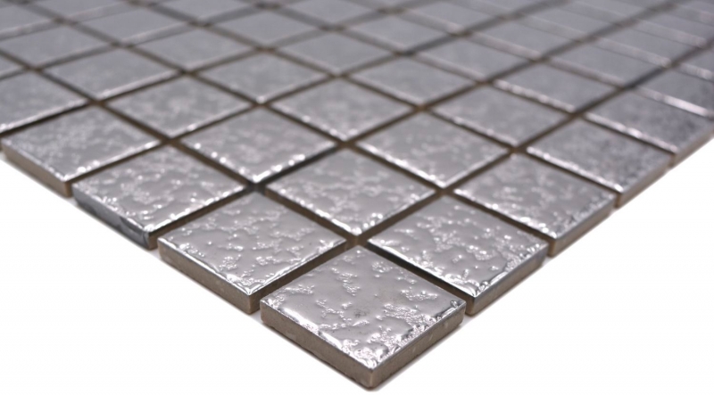Mosaic tile ceramic mosaic SILVER textured wall tile backsplash kitchen MOS18-0207_f