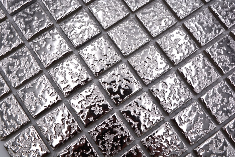Mosaic tile ceramic mosaic SILVER textured wall tile backsplash kitchen MOS18-0207_f
