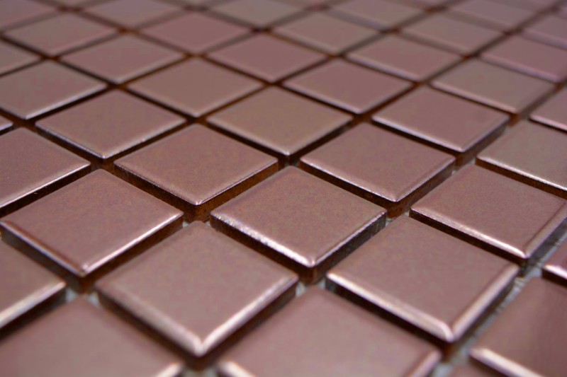 Mosaic tile ceramic COPPER BROWN CHROME wall tile backsplash kitchen MOS24-0215_f