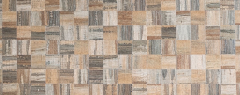 Mosaic tiles kitchen splashback self-adhesive aluminum brown metal wood look dark MOS200-2122_f