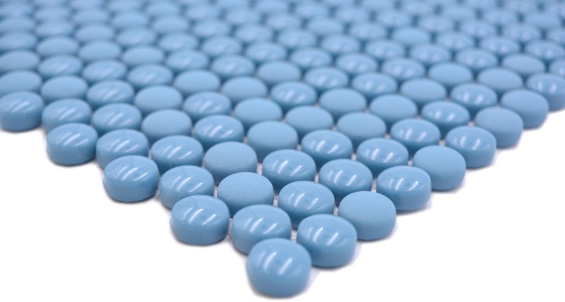 Round Enamel mix blue glossy/matt mosaic tiles Wall Tile backsplash Kitchen Bathroom MOS140-0411_f