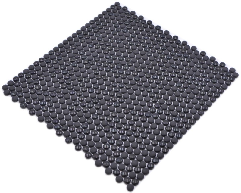 Button mosaic glass black glossy matt Shower base Shower screen Bathtub cladding MOS140-0311_f