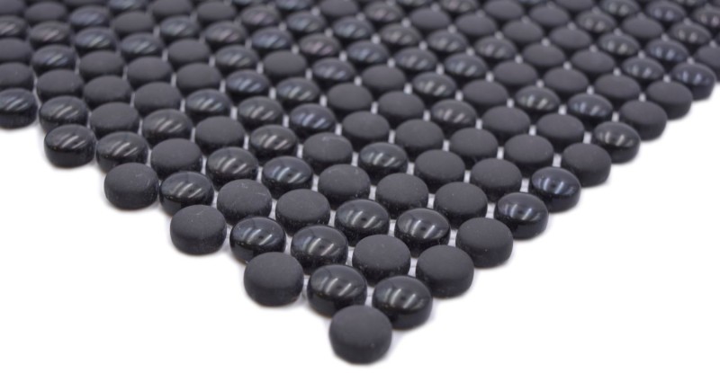 Button mosaic glass black glossy matt Shower base Shower screen Bathtub cladding MOS140-0311_f