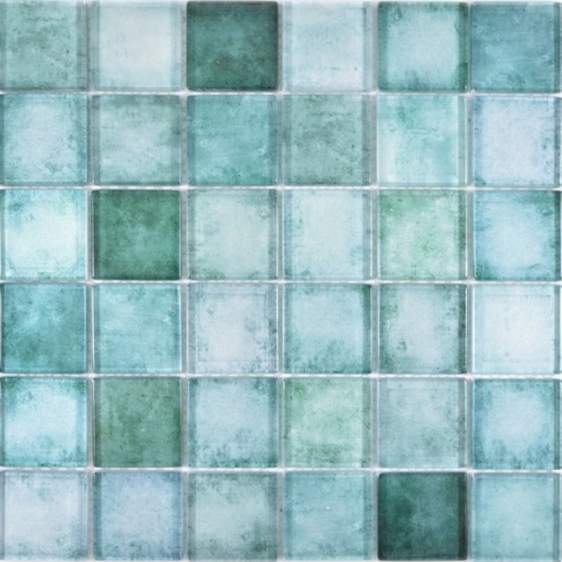Square Crystal mix green mosaic tile wall tile backsplash kitchen bathroom MOS88-0050_f