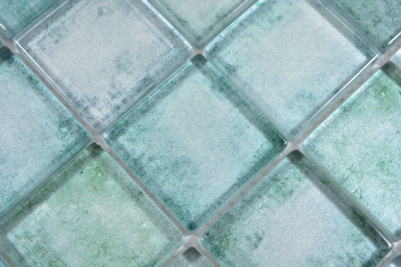 Square Crystal mix green mosaic tile wall tile backsplash kitchen bathroom MOS88-0050_f